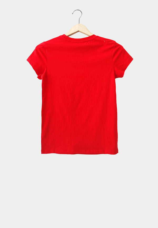 Women Short-Sleeve Graphic Tee - Red - H1W188