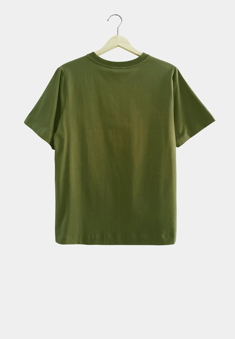 Women Short Sleeve Fashion Tee - Army Green - S2W292