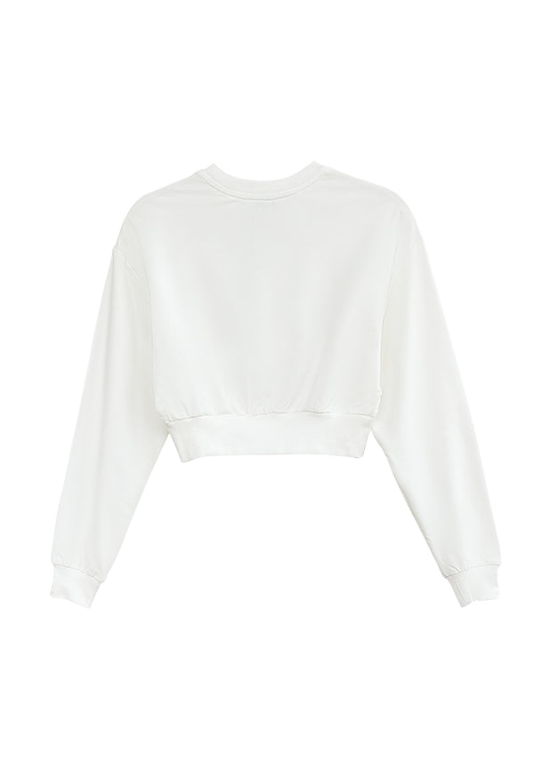 Women Long-Sleeve Sweatshirt - White - H2W574