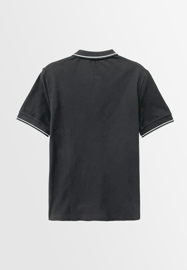 Men Short-Sleeve Polo Tee - Black - S3M578