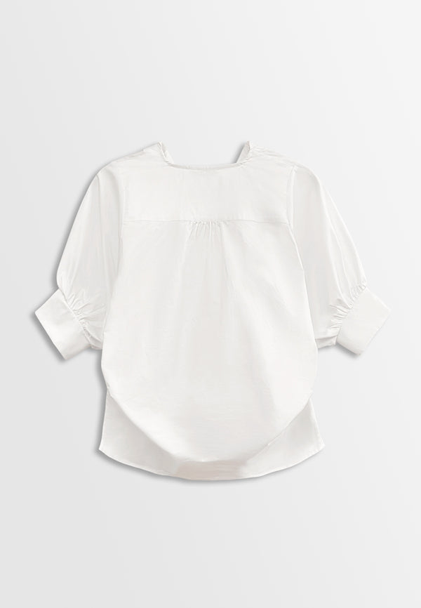 Women Woven Blouse - White - H2W433