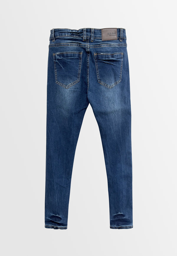 Men Skinny Fit Long Jeans - Dark Blue - H2M410