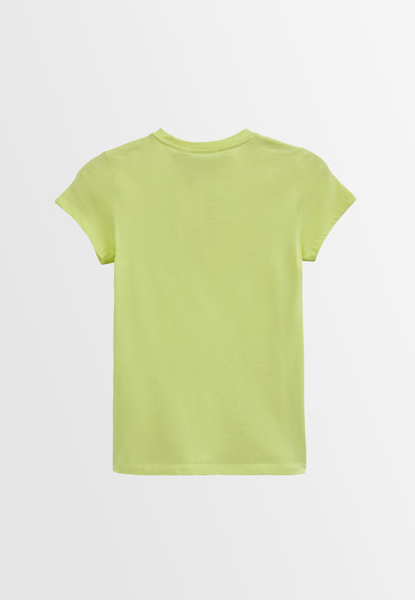 Women Short-Sleeve Basic Tee - Yellow - S3W638