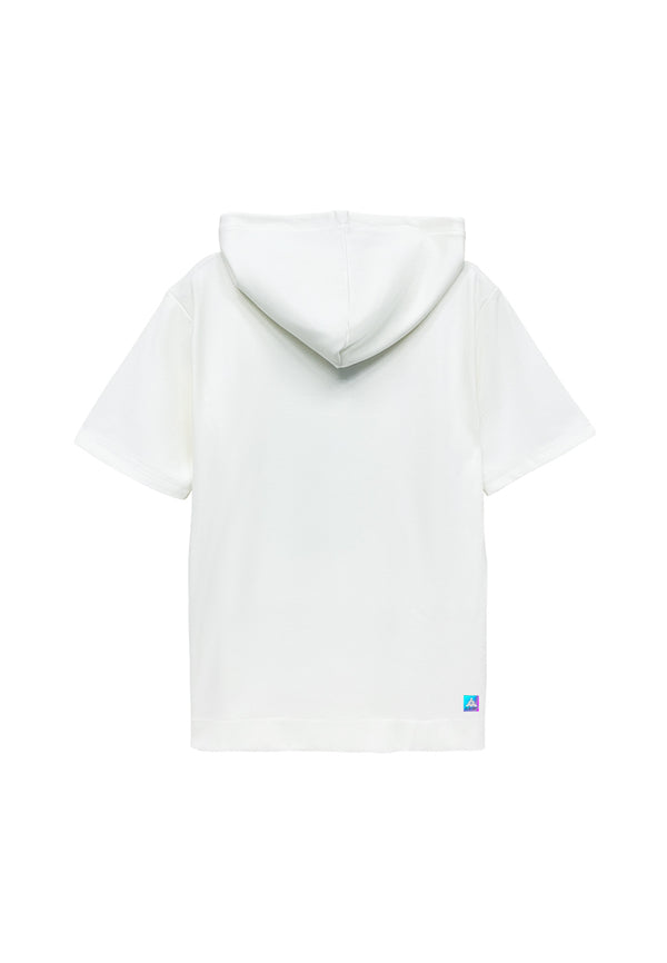 Men Short-Sleeve Sweatshirt Hoodie - White - H2M794