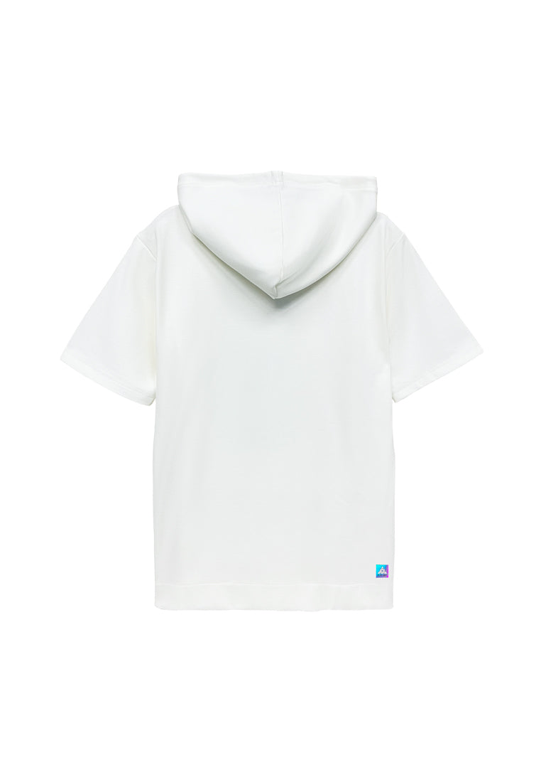 Men Short-Sleeve Sweatshirt Hoodie - White - H2M794
