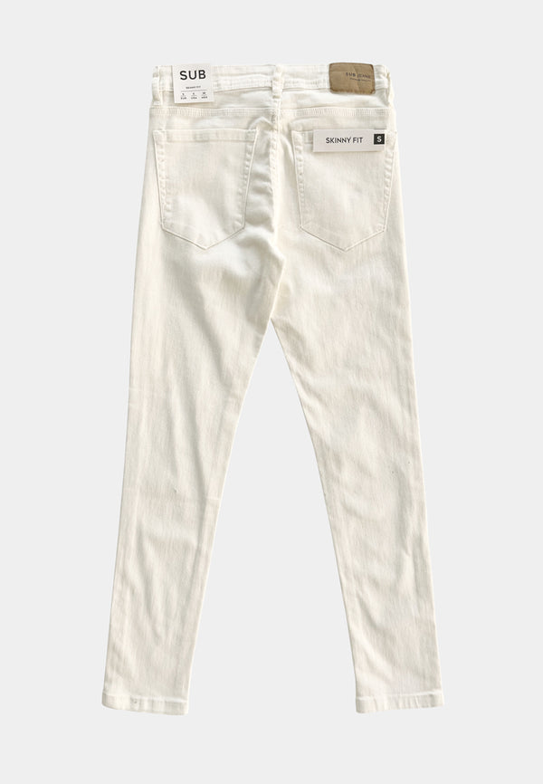 Men Skinny Fit Long Jeans - White - M2M350