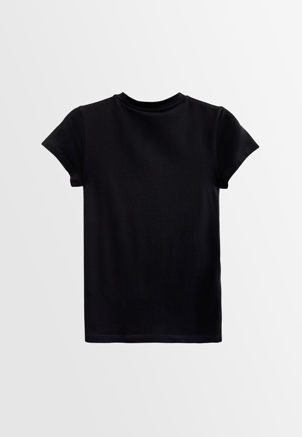 Women Short-Sleeve Graphic Tee - Black - H2W517