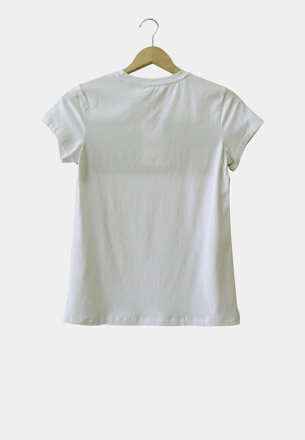 Women Short-Sleeve Graphic Tee - White - H1W183