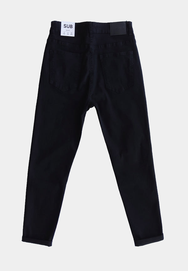 Men Slim Fit Long Jeans - Black - H1M141