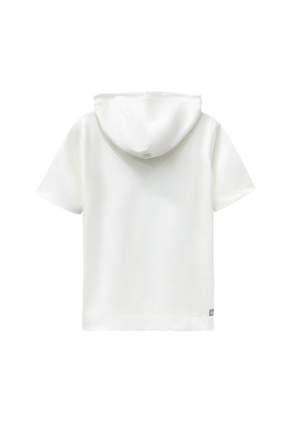Men Short-Sleeve Sweatshirt Hoodie - White - H2M792