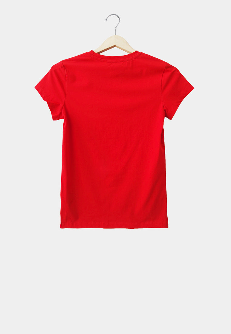 Women Short-Sleeve Graphic Tee - Red - H1W192
