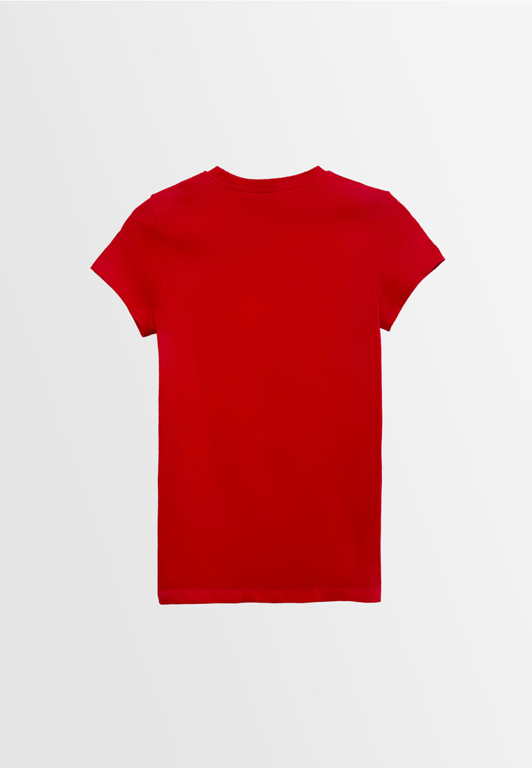 Women Short-Sleeve Graphic Tee - Red - H2W496