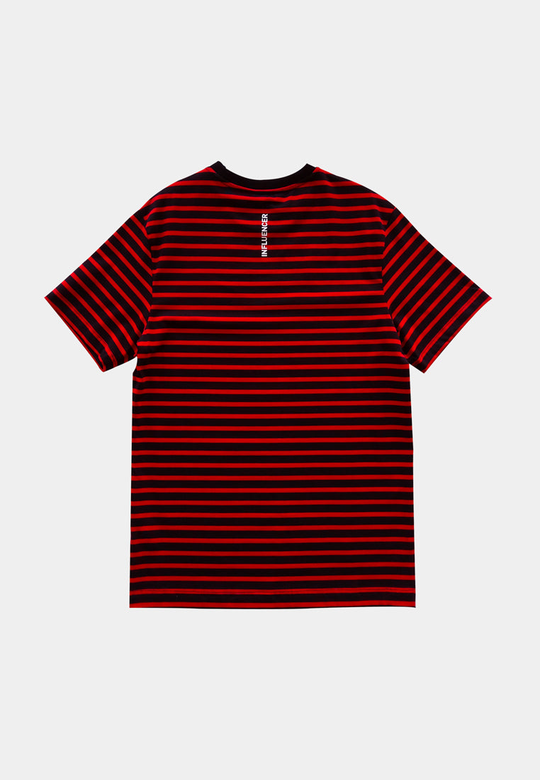 Men Short-Sleeve Striped Graphic Tee - Black - H1M101