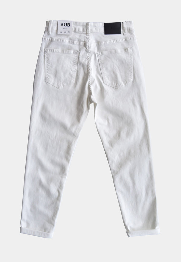 Men Slim Fit Long Jeans - White - H1M140
