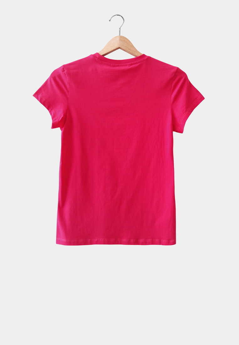 Women Short-Sleeve Graphic Tee - Pink - M2W324