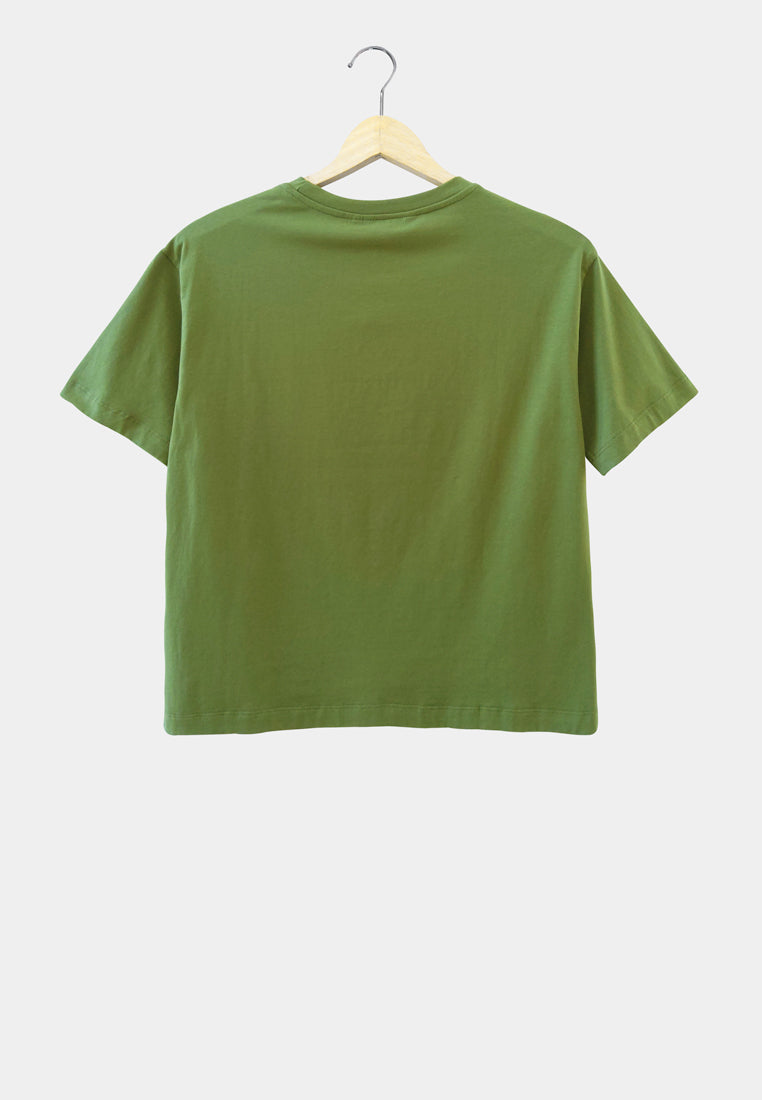 Women Short-Sleeve Fashion Tee - Army Green - S2W306