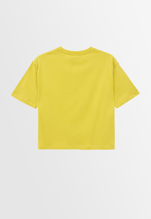 Women Short-Sleeve Fashion Tee - Yellow - S3W623