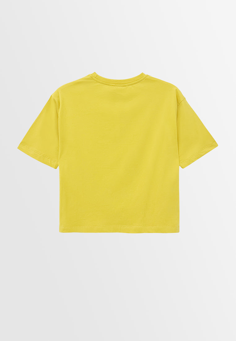 Women Short-Sleeve Fashion Tee - Yellow - S3W623