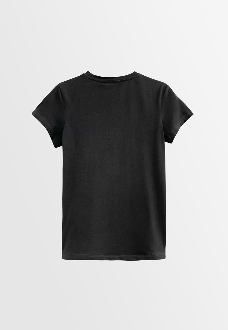 Women Short-Sleeve Graphic Tee - Black - S3W583