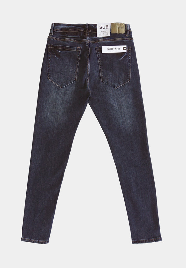 Men Skinny Fit Long Jeans - Dark Blue - M2M249