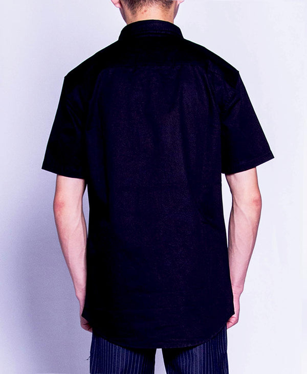 Men Short-Sleeve Shirt - Black - F9M078