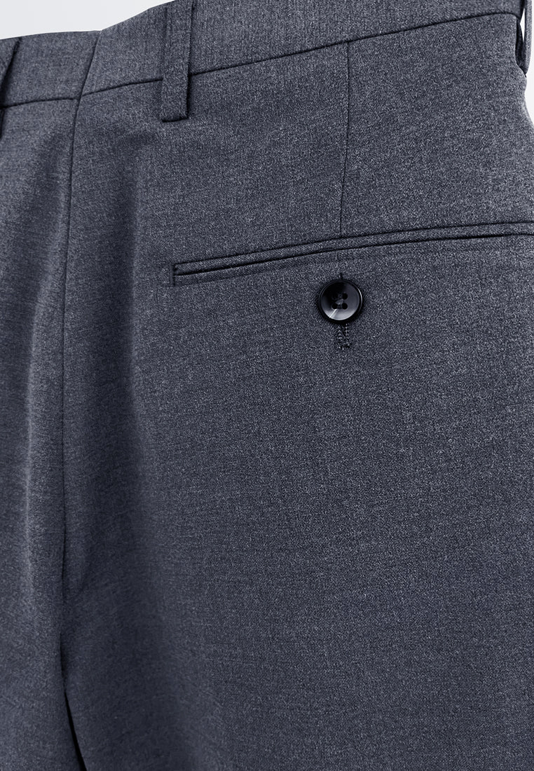 Men Slim Fit Suit Trousers - Dark Grey - H2M695