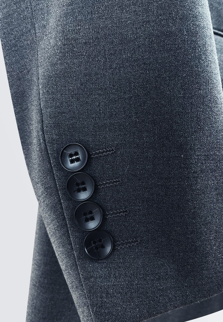 Men Suit Blazer - Dark Grey - H2M693