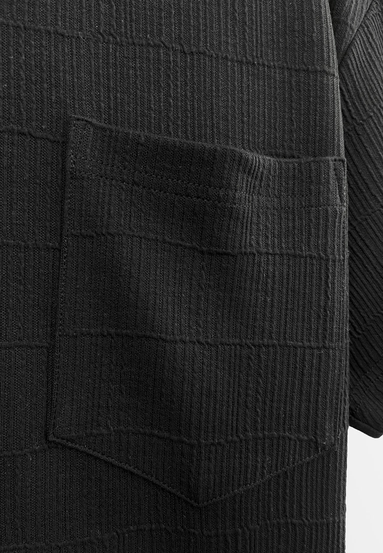 Men Short-Sleeve Fashion Tee - Black - H2M733
