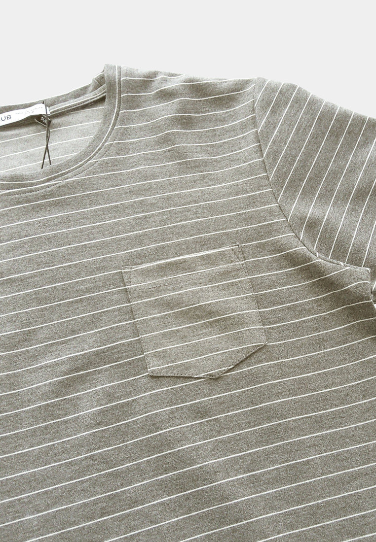Men Short-Sleeve Striped Fashion Tee - Grey - F2M200
