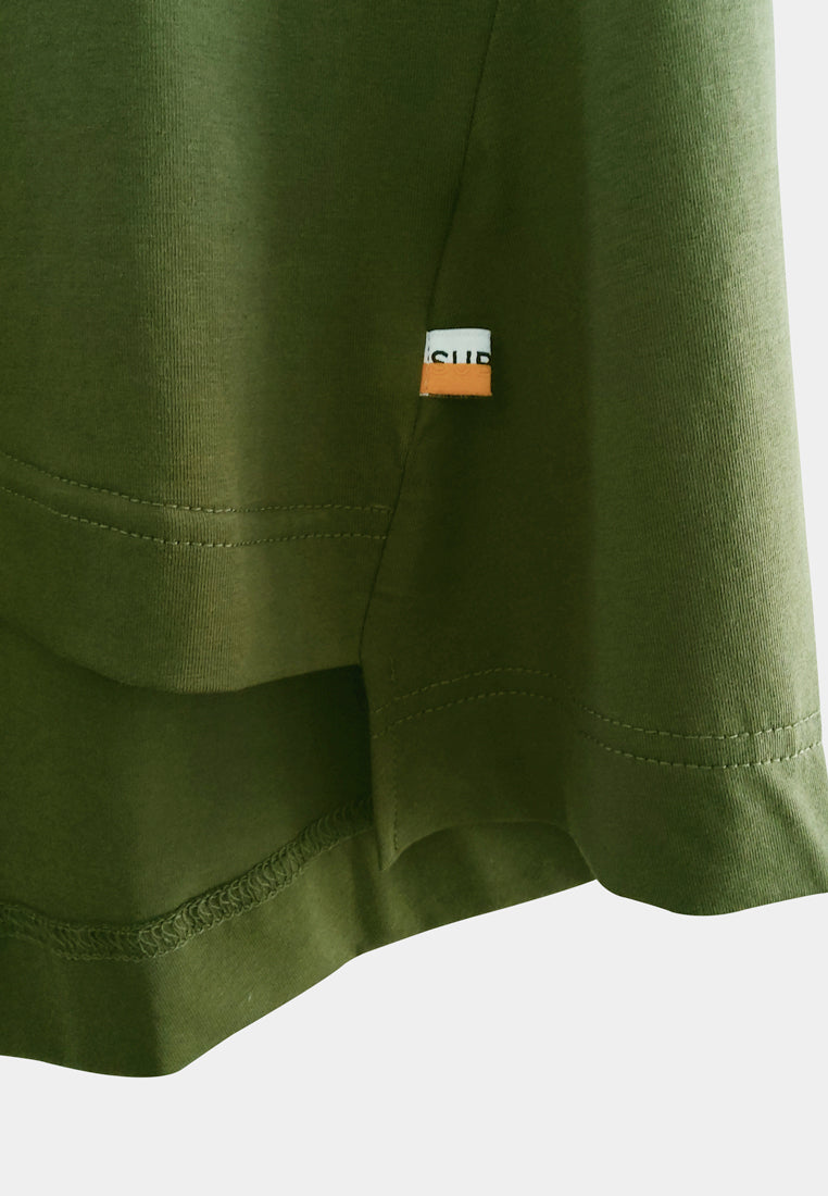 Women Short Sleeve Fashion Tee - Army Green - S2W292