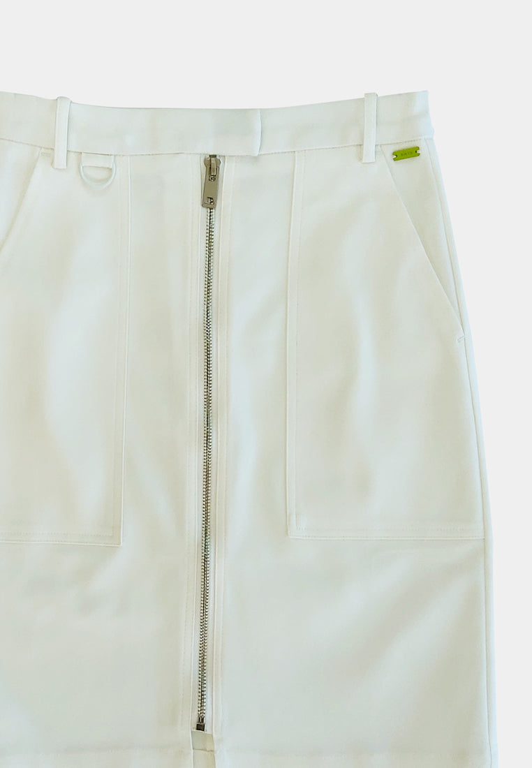 Women A-Line Skirt - White - H1W207