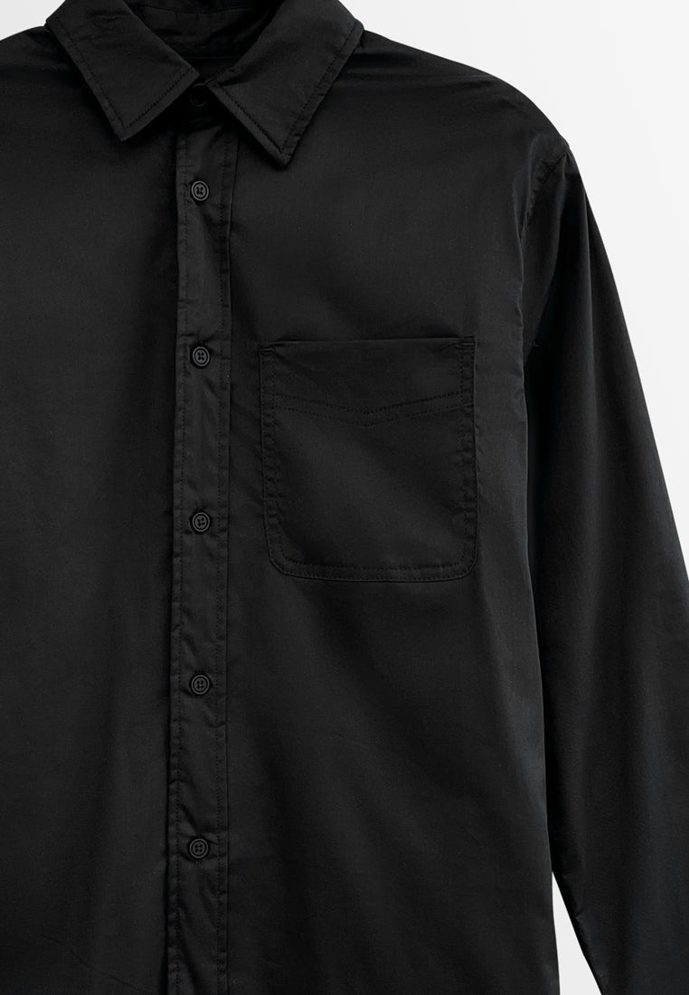Men Long-Sleeve Shirt - Black - H2M399