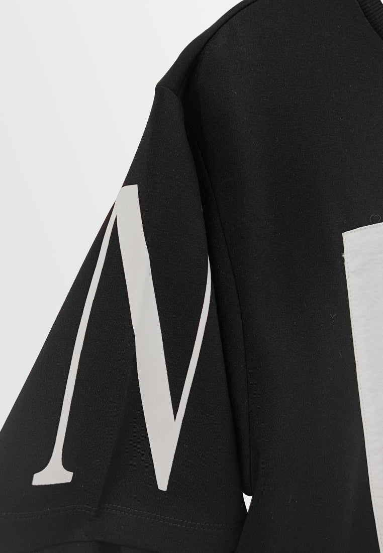 Women Short-Sleeve Fashion Tee - Black - H2W539