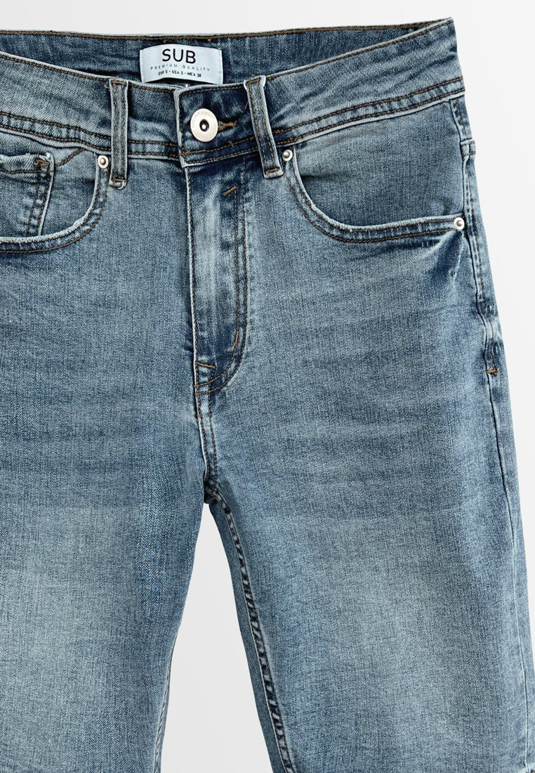 Men Short Jeans - Dark Blue - H2M370