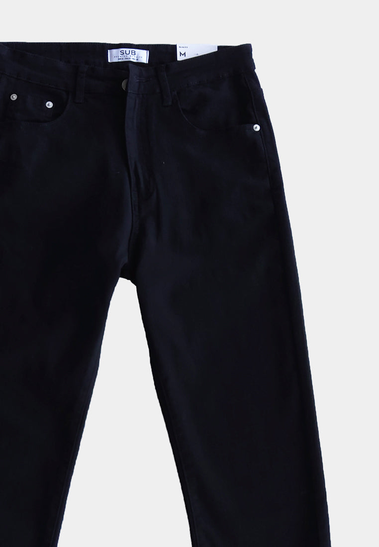 Men Slim Fit Long Jeans - Black - H1M141
