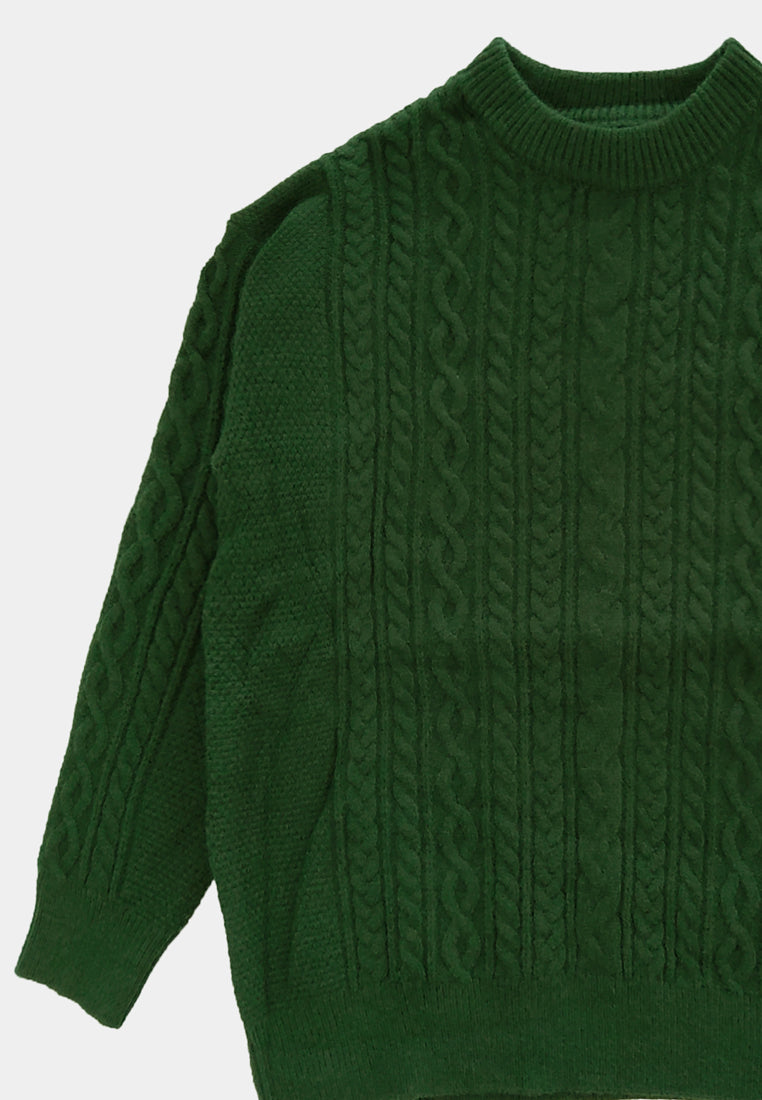 Men Long-Sleeve Knit Wear - Green - H1M169