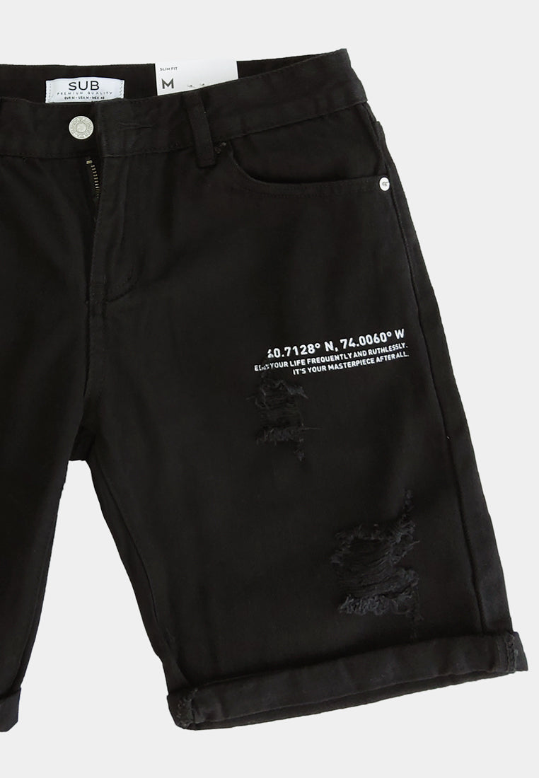 Men Short Jeans - Black - H1M239
