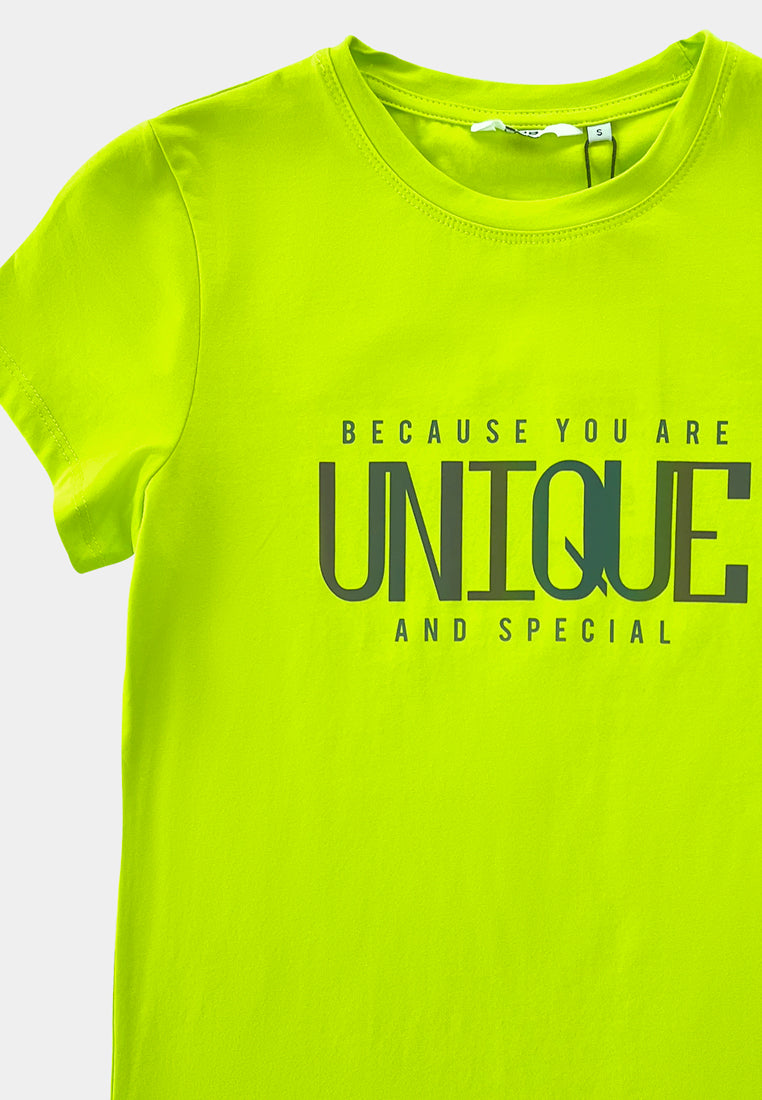 Women Short-Sleeve Graphic Tee - Light Green - F2W405