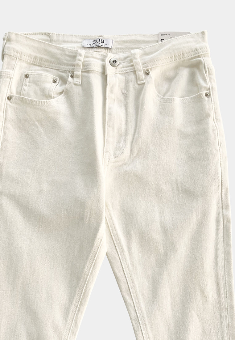 Men Skinny Fit Long Jeans - White - M2M350