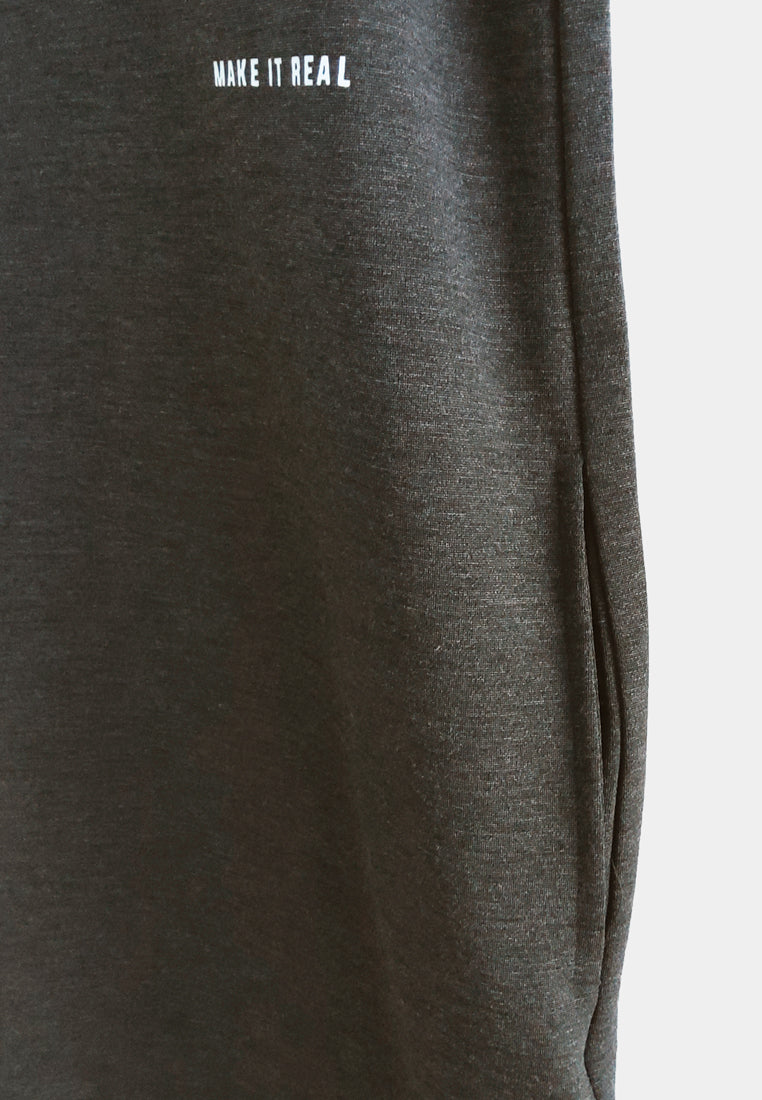 Women T-Shirt Dress - Dark Grey - S2W289