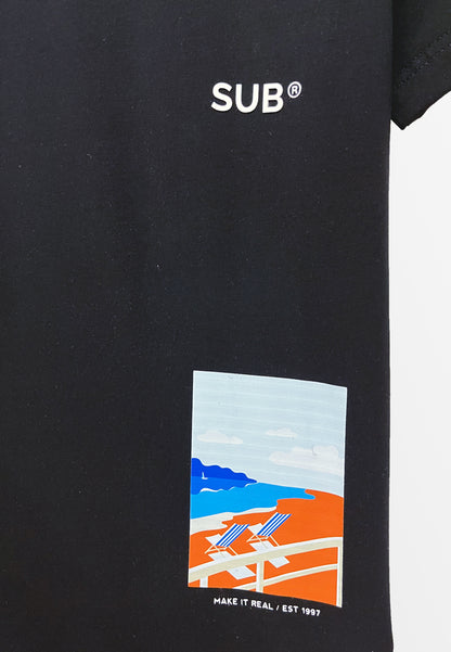 Men Short-Sleeve Graphic Tee - Black - S3M616