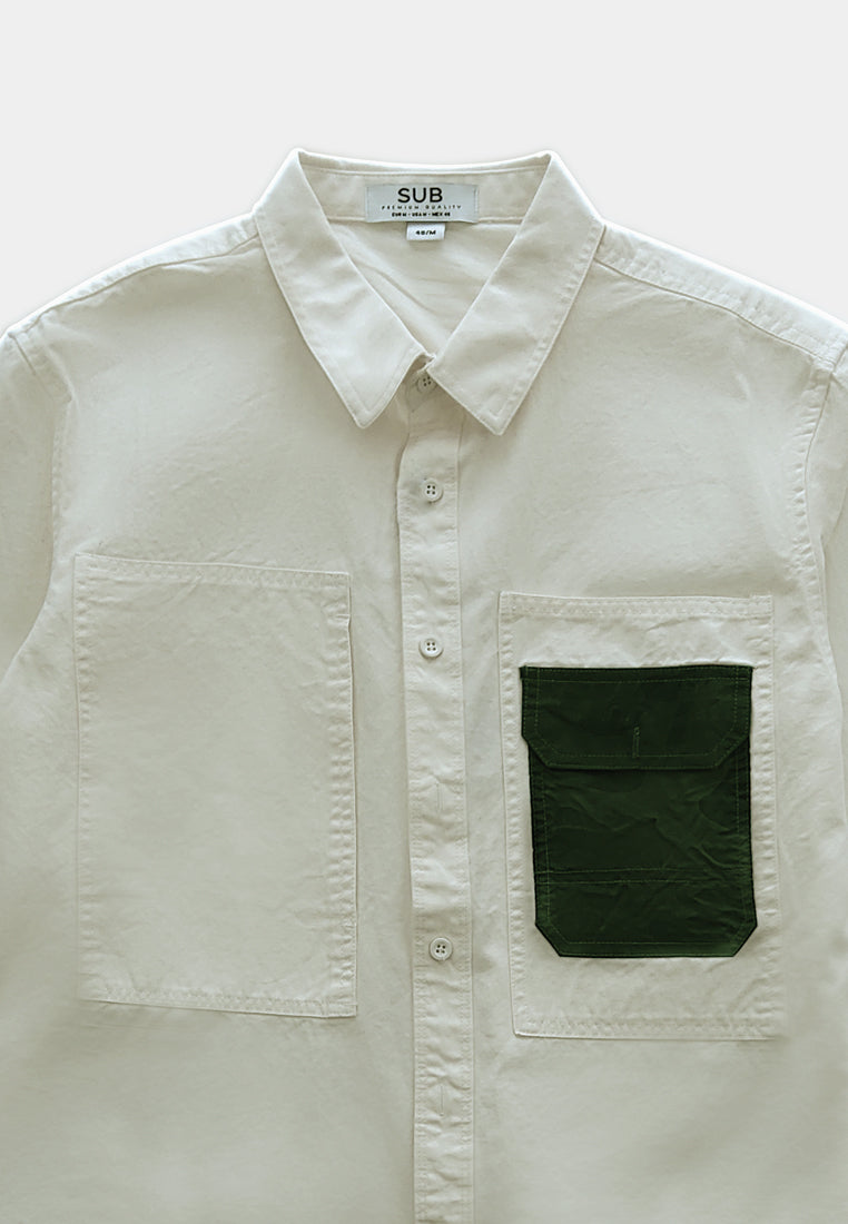 Men Long-Sleeve Shirt - Beige - H1M147