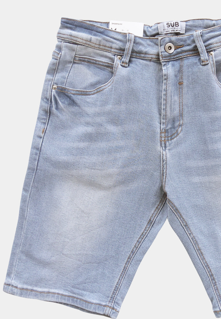 Men Short Jeans - Light Blue - H0M676