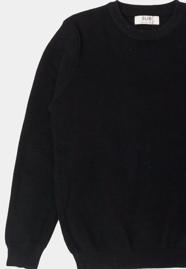 Men Long-Sleeve Knit Top - Black - H1M217
