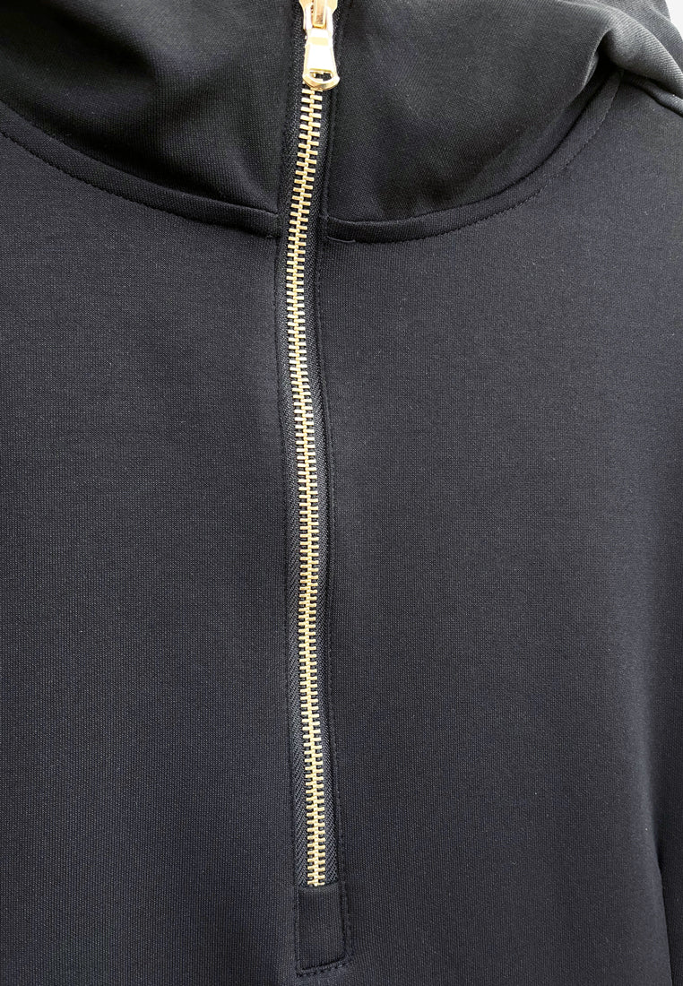 Men Short-Sleeve Sweatshirt Hoodie - Black - H2M637