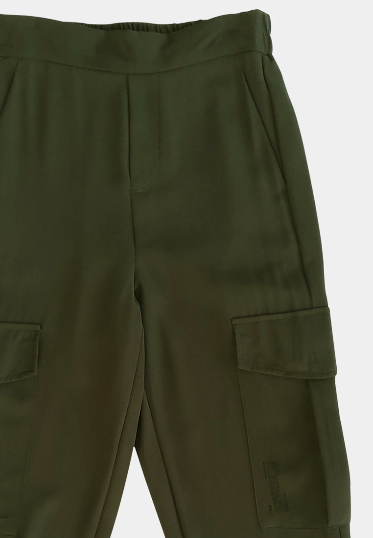 Women Long Jogger Pants - Dark Grey Green - S2W279