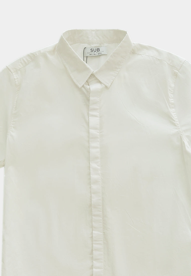Men Short-Sleeve Shirt - White - H1M047