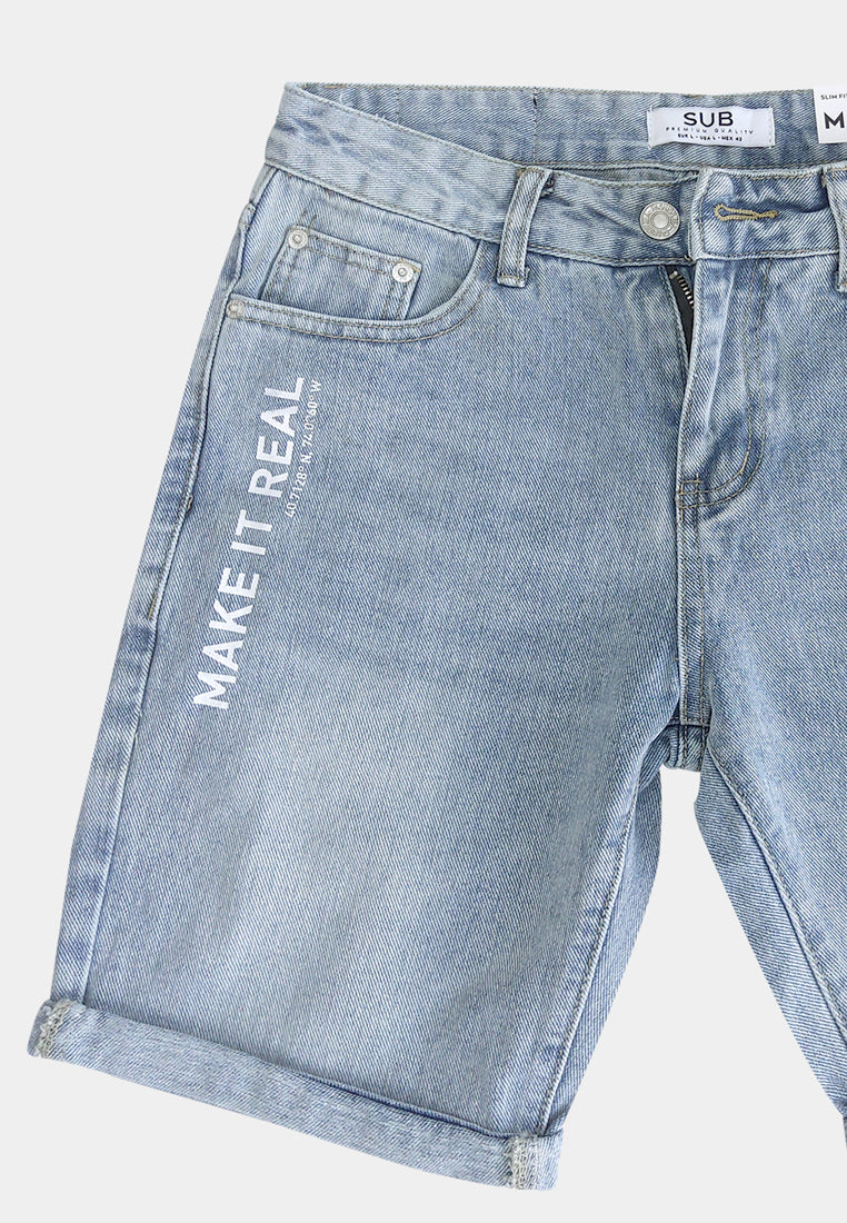 Men Short Jeans - Light Blue - H1M243