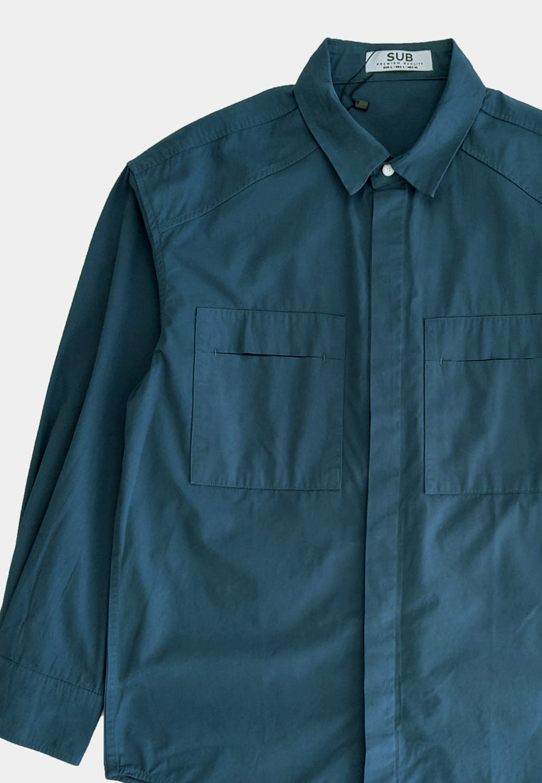 Men Long-Sleeve Shirt - Blue - H1M173