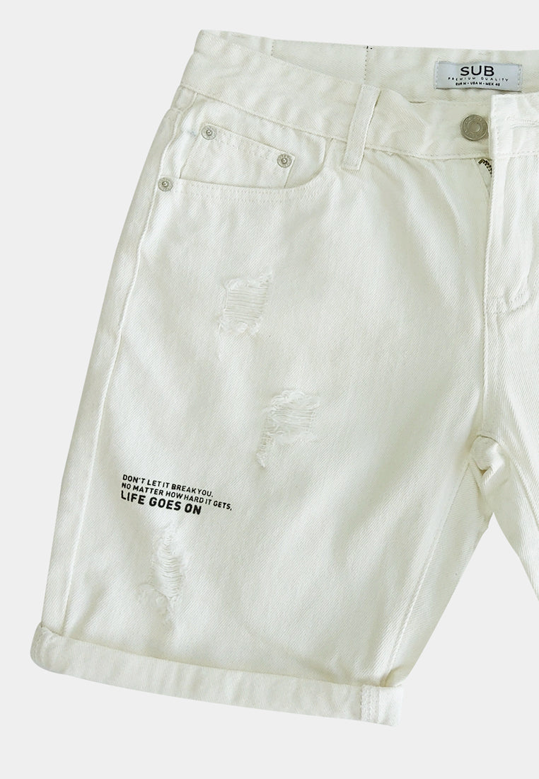 Men Short Jeans - White - H1M242